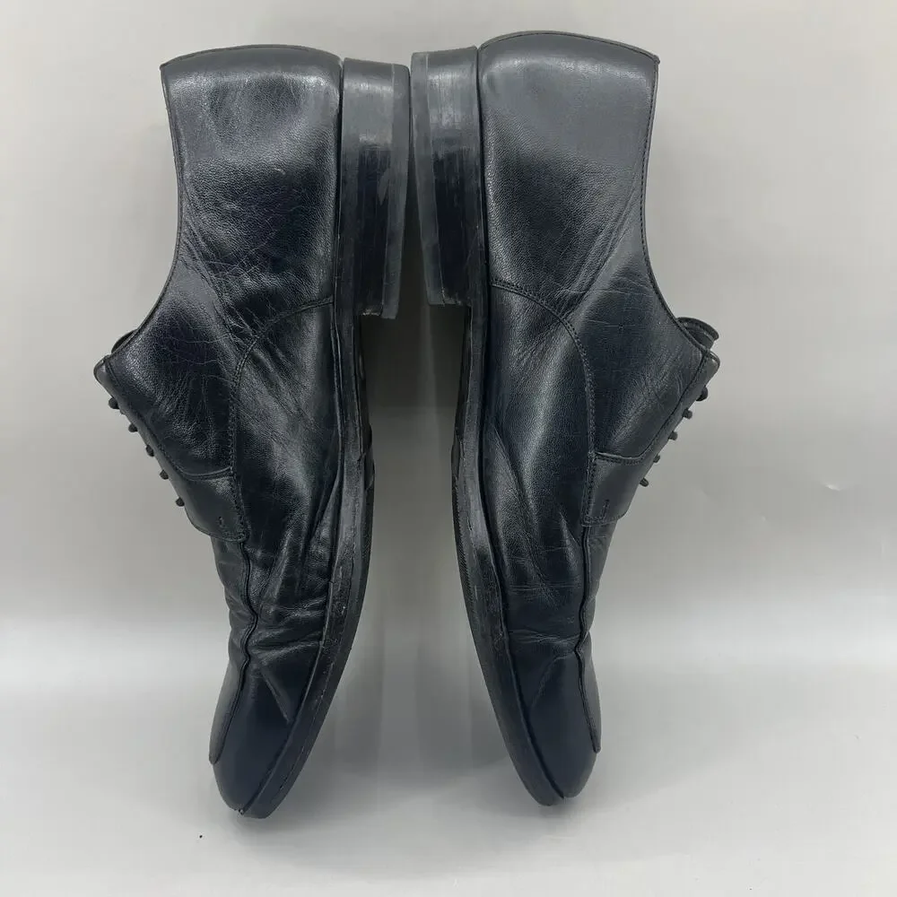 Magnanni Split Toe‎ Apron Oxford Men's Size 13 M Black Leather Comfort Low Shoes